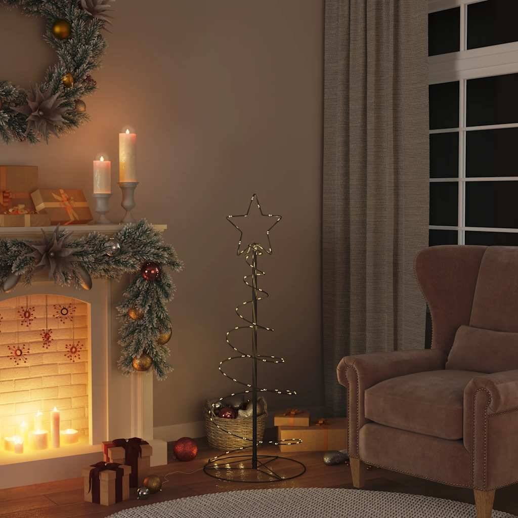 Sapin De Noël - Arbre de Noël lumineux conique 80 LED blanc chaud 120 cm - Image 2