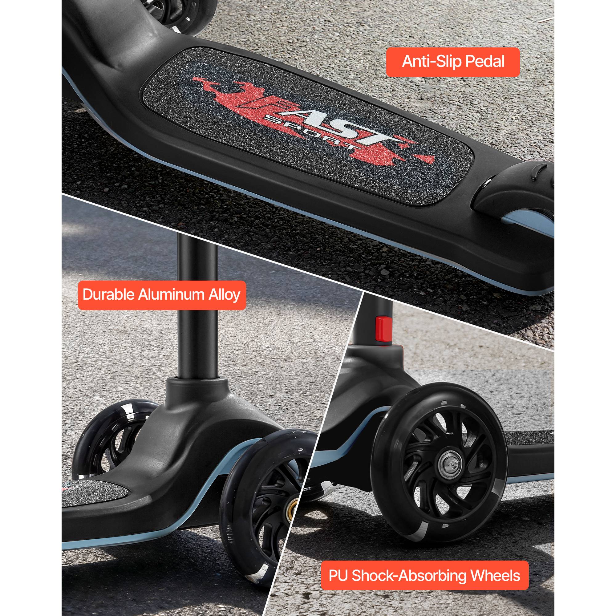 Trottinette grandes roues 12, pour enfants de 8 ans, pneus gonflables, Mixed Trottinette grandes roues 12, pour enfants de 8 ans, pneus gonflables, Mixed