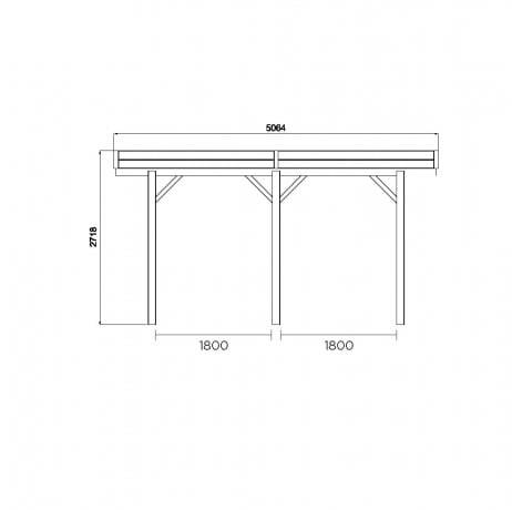 Carport base 4x5 - H 2,5m, Ancrage A visser, Panneaux de toit Pvc - Imagen 3