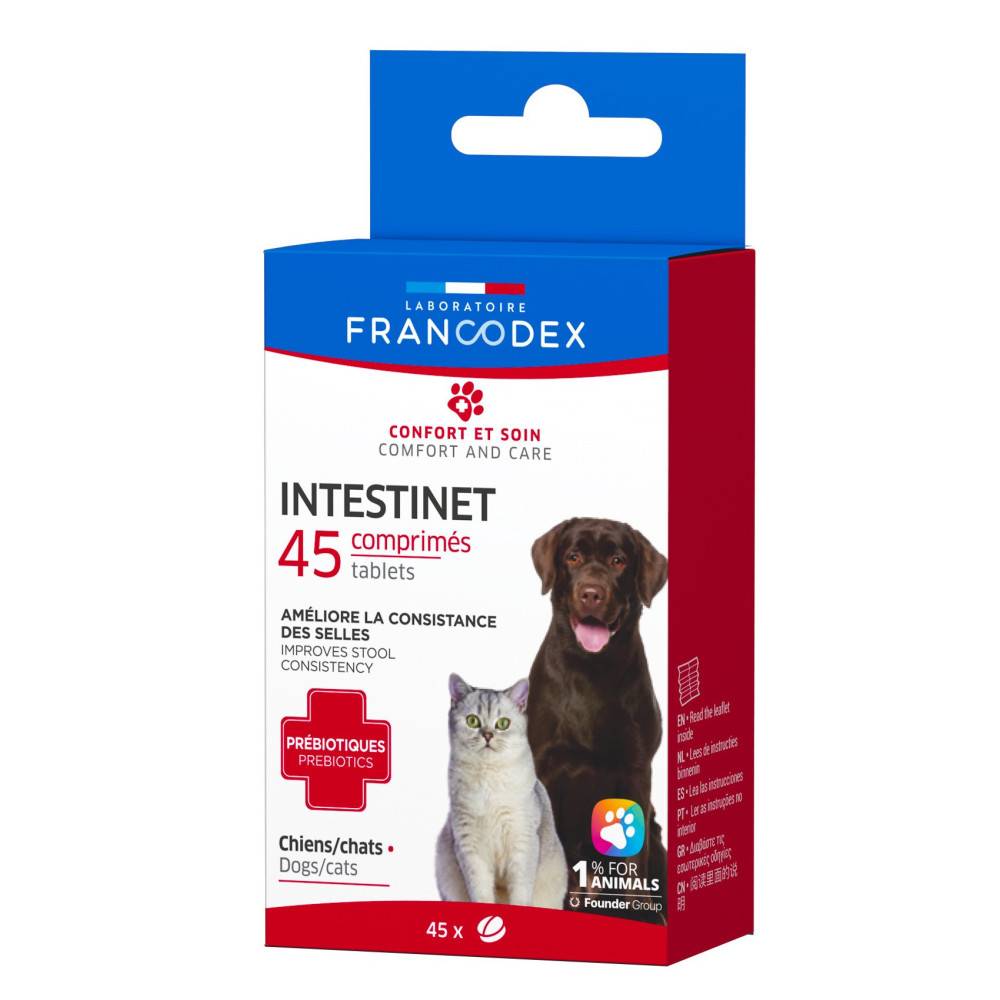 Francodex - Intestinet 45 Comprimidos Para Perros y Gatos - Imagen 1
