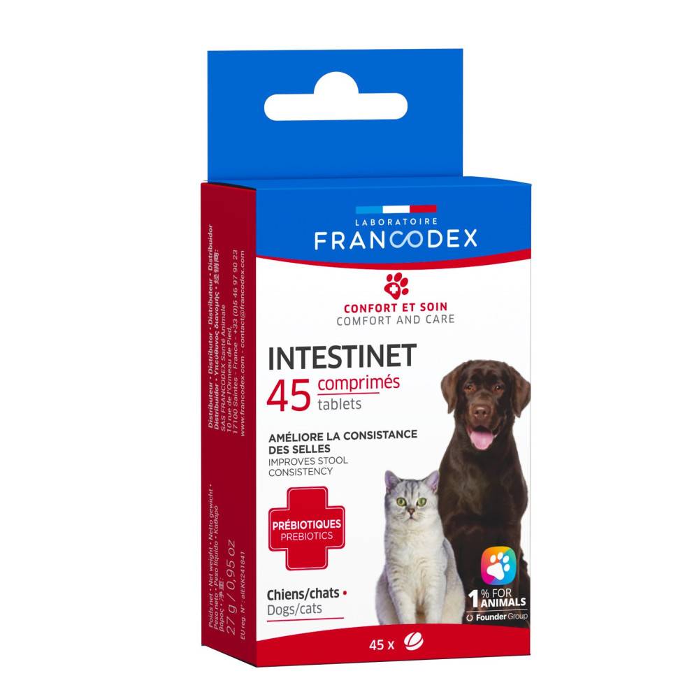 Francodex - Intestinet 45 Comprimidos Para Perros y Gatos - Imagen 2