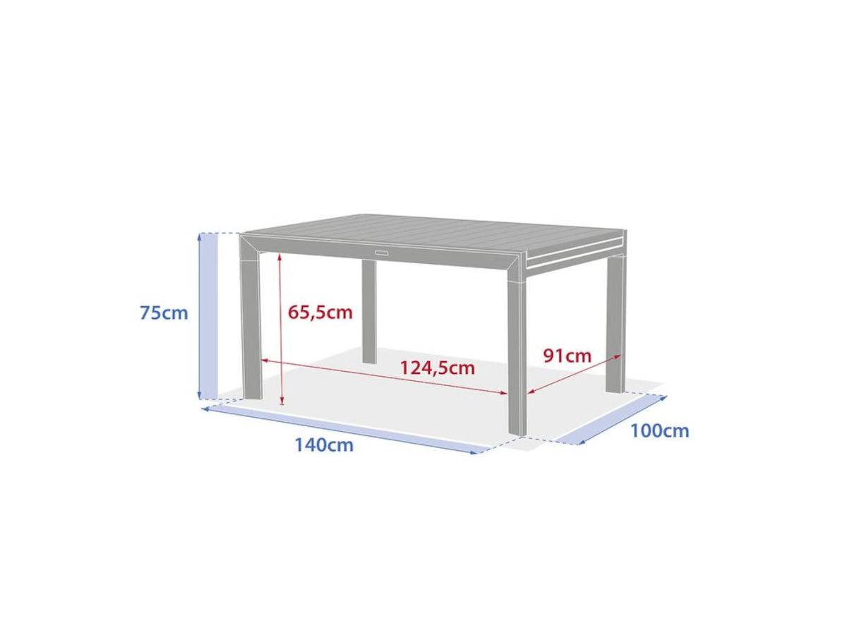 Hesperide - Table de jardin rectangulaire extensible coulissante Evasion Honey/Graphite 8/10 places + 10 fauteuils - Hespéride - Image 8