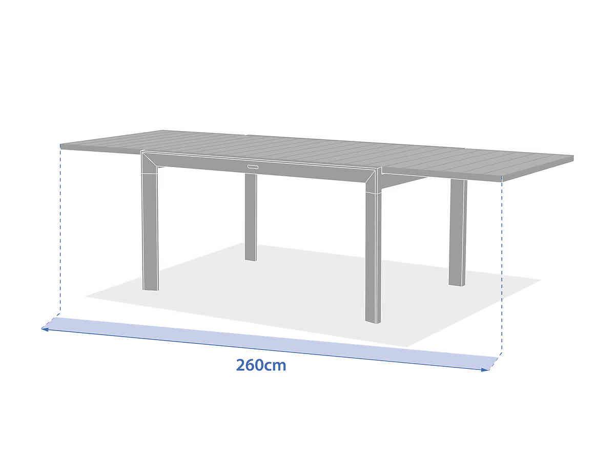 Hesperide - Table de jardin rectangulaire extensible coulissante Evasion Honey/Graphite 8/10 places + 10 fauteuils - Hespéride - Image 7