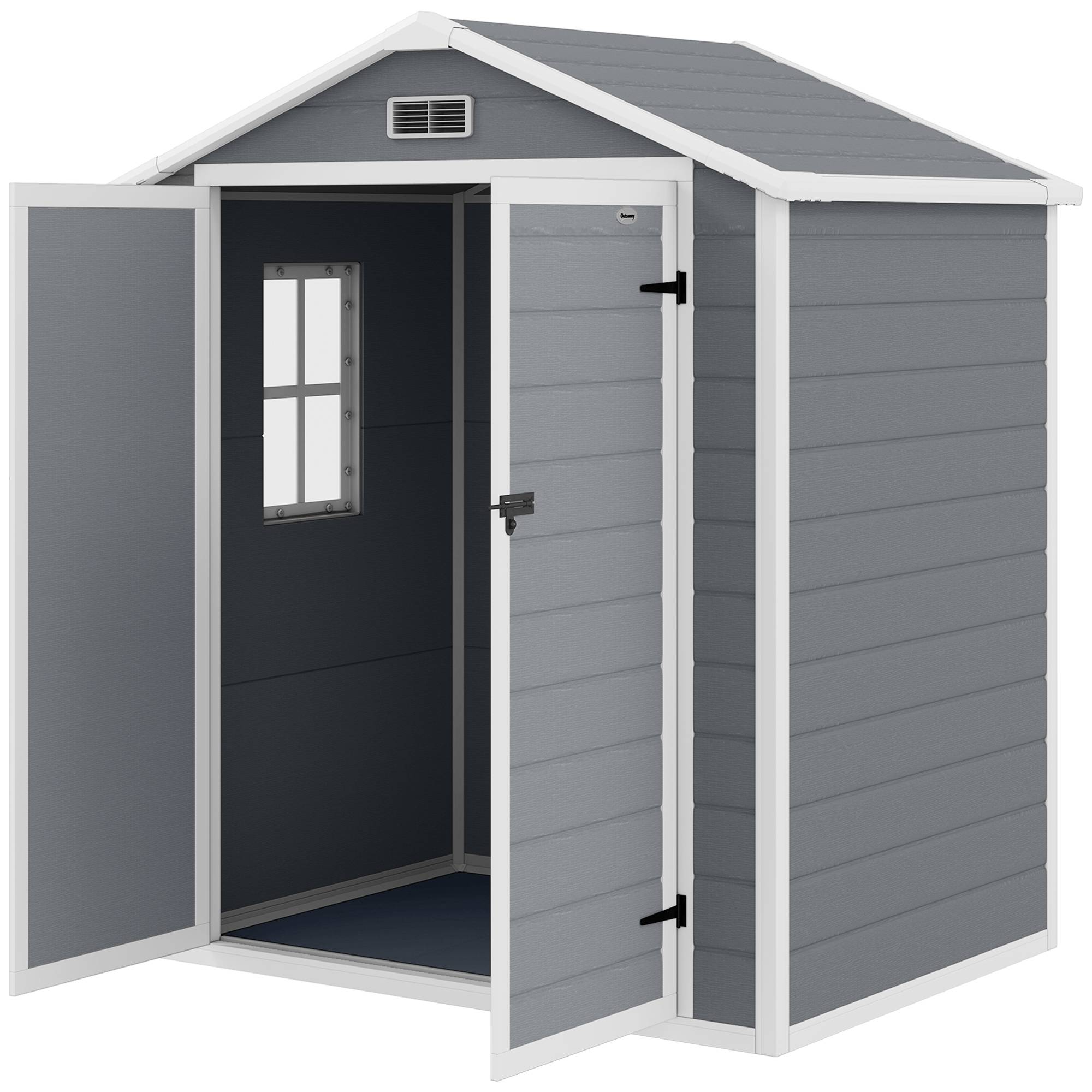 ComfortXL - Abri de jardin polypropylène aménagement extérieur rangement outils aération gris - ComfortXL Outdoor Living - Image 2