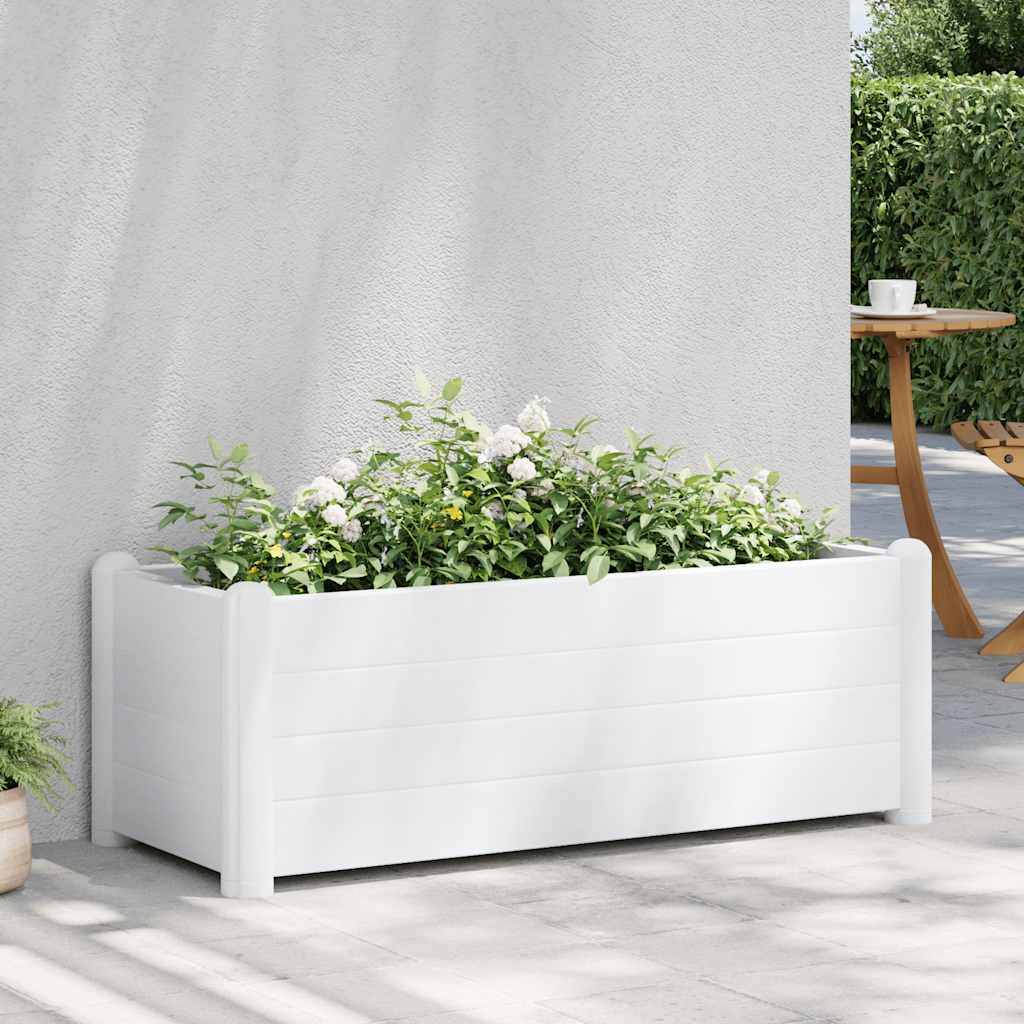 Lit surélevé de jardin PP Blanc 100 x 43 x 35 cm - PANGIVO - Image 1