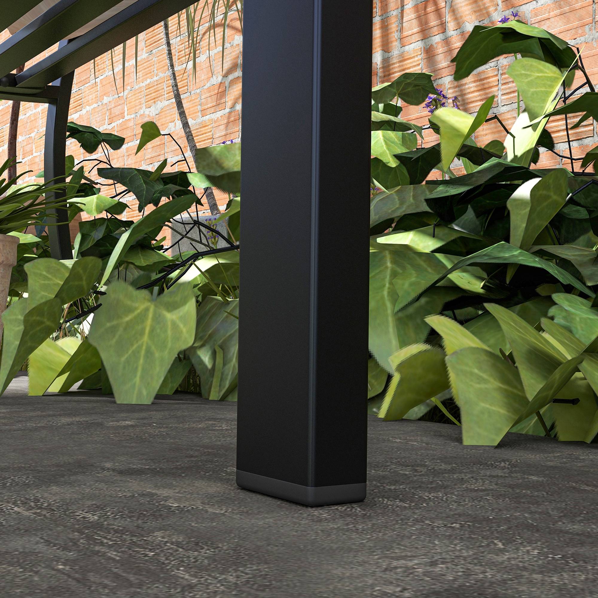Banc de jardin acier terrasse extérieur assise lattes respirantes 125x50x75cm noir - ComfortXL Outdoor Living - Image 10