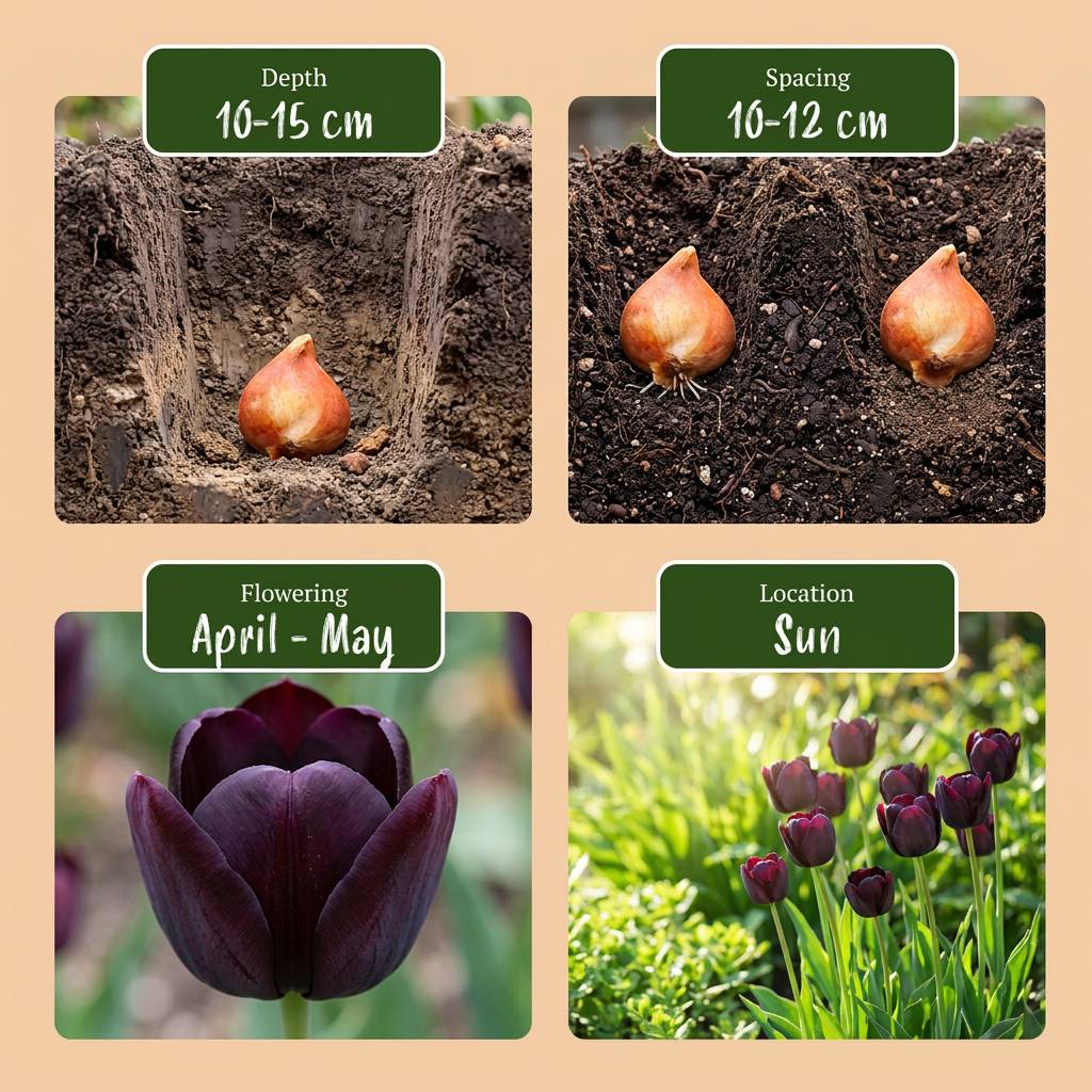 La Green Touch - Tulipe triomphe violet foncé - 24 bulbes - Image 4