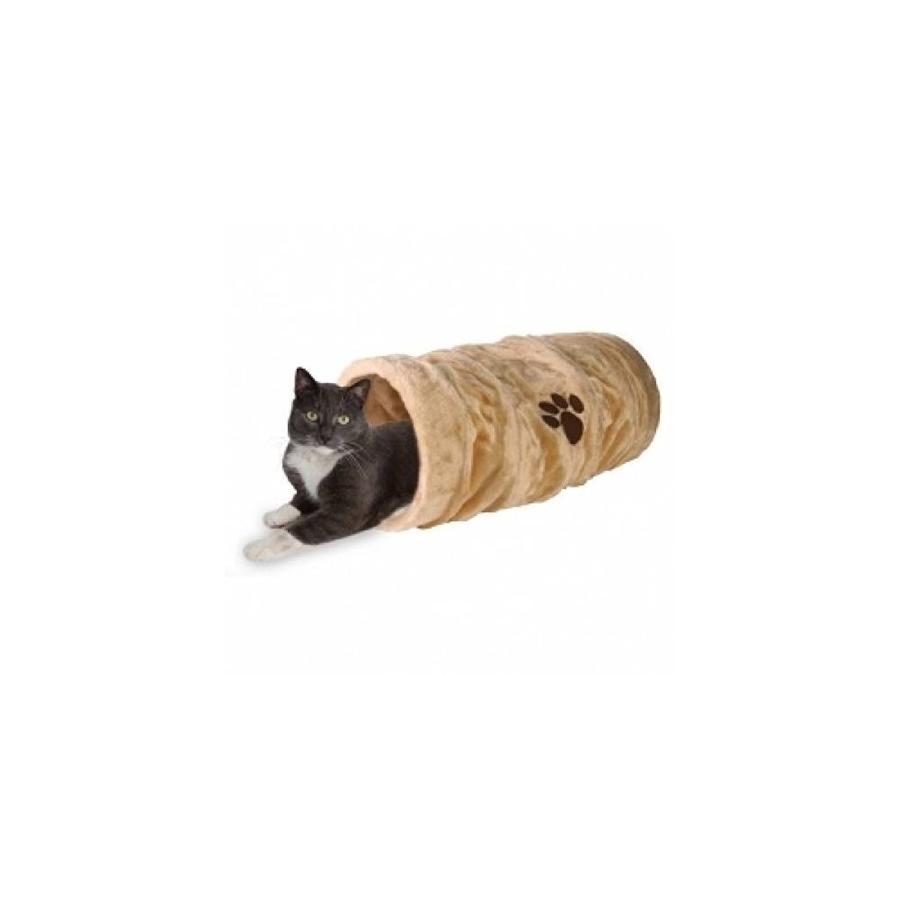 Trixie - Tunnel de jeu, peluche beige ø 22 × 60 cm pour Chat - Imagen 2