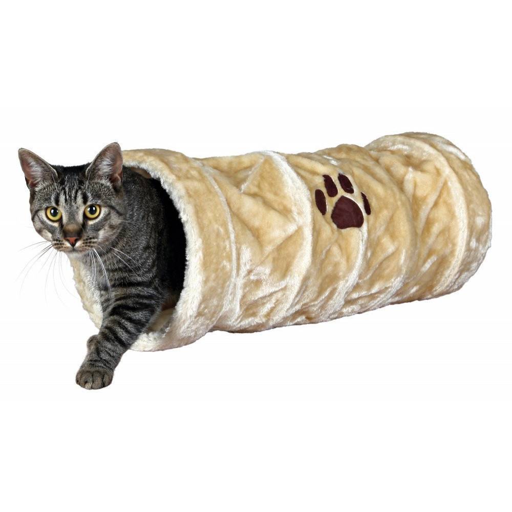 Trixie - Tunnel de jeu, peluche beige ø 22 × 60 cm pour Chat - Imagen 1
