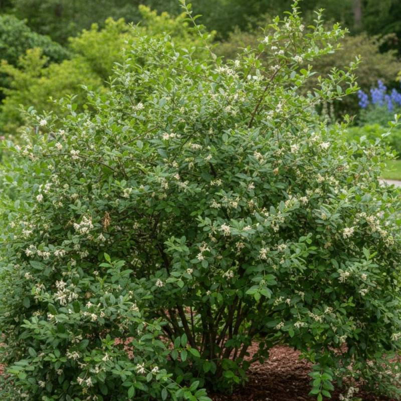 Chèvrefeuille d'hiver, Lonicera à fleurs Blanche - feuillage Caduc - Pot de 4L - 40/60 cm-  hauteur à maturité De 2,50 m à 3,00 m - Imagen 2