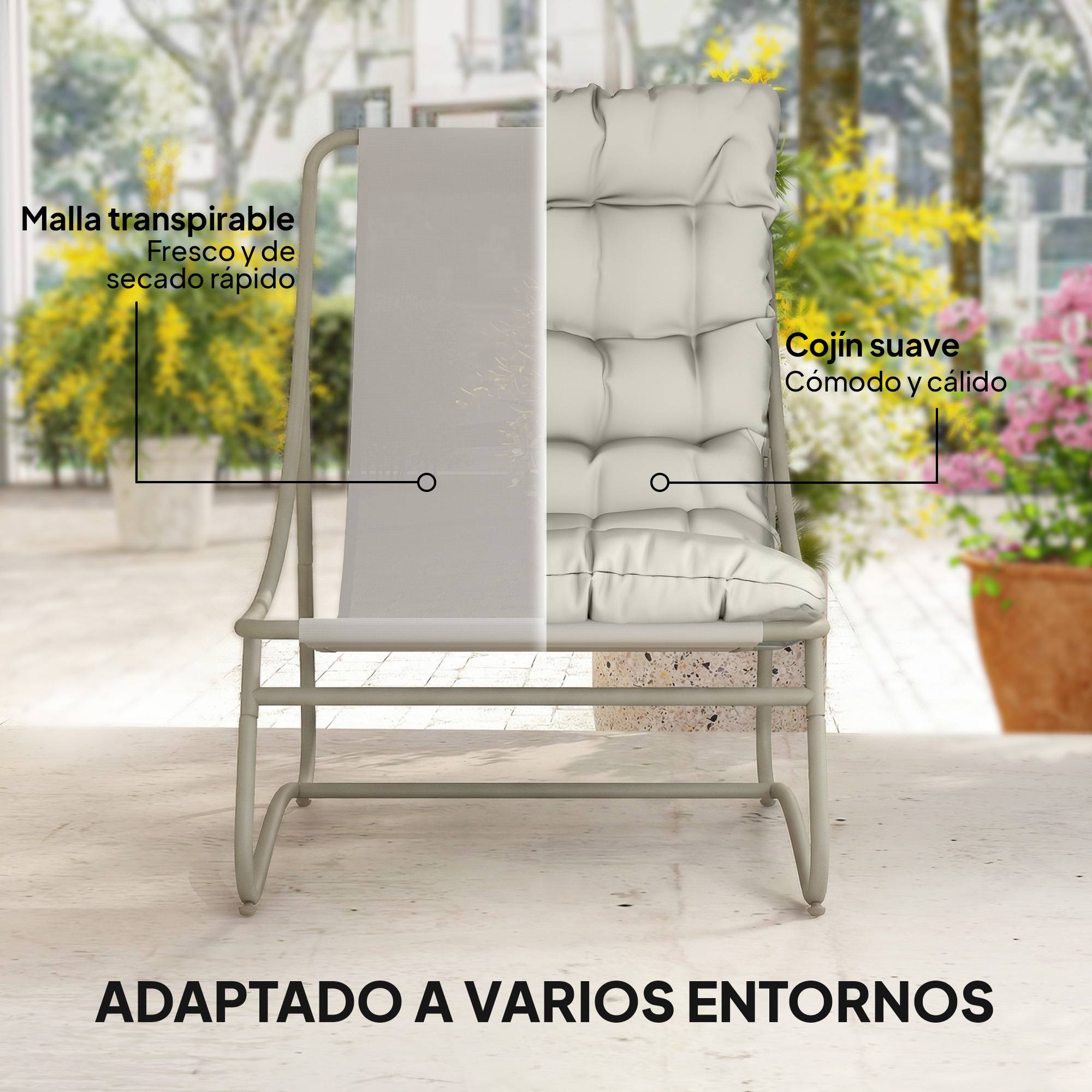 Salon de jardin bistro acier galvanisé pour balcon avec table ronde gris - ComfortXL Outdoor Living - Image 7