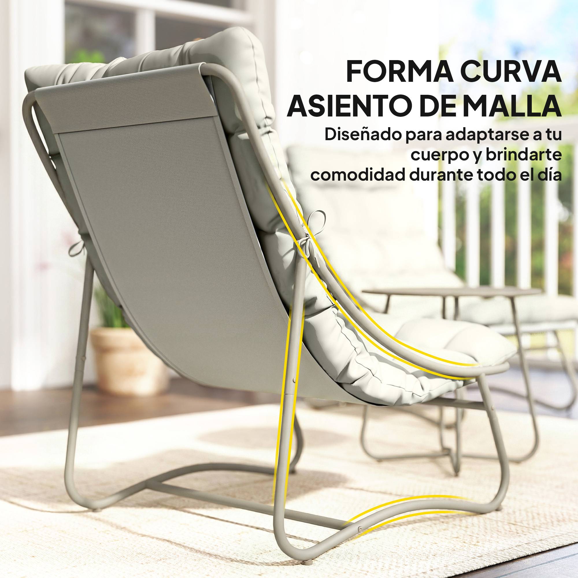 Salon de jardin bistro acier galvanisé pour balcon avec table ronde gris - ComfortXL Outdoor Living - Image 8