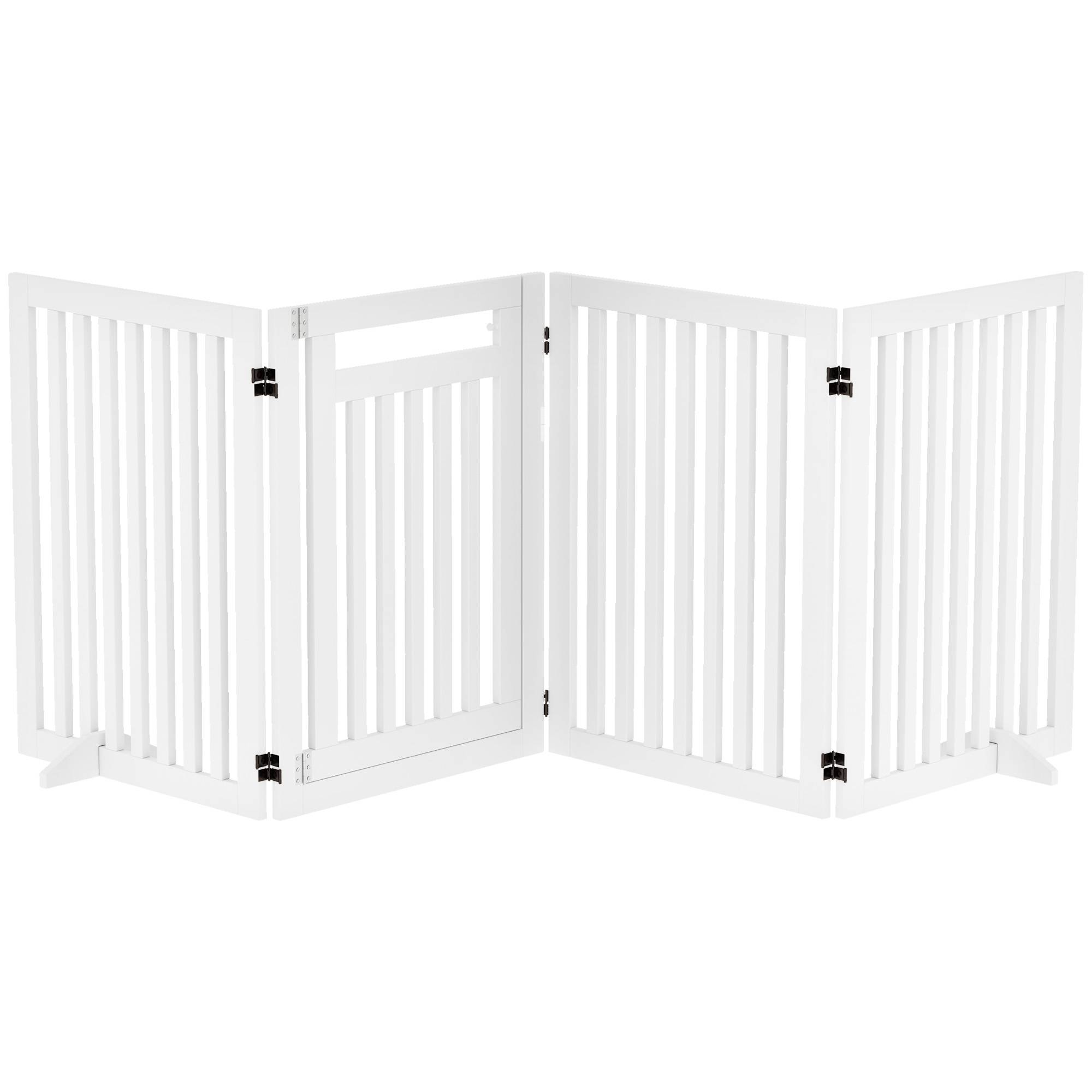 Barrière pour animal, barrière escalier, protection, 4 parties, pliable, blanc - Image 1