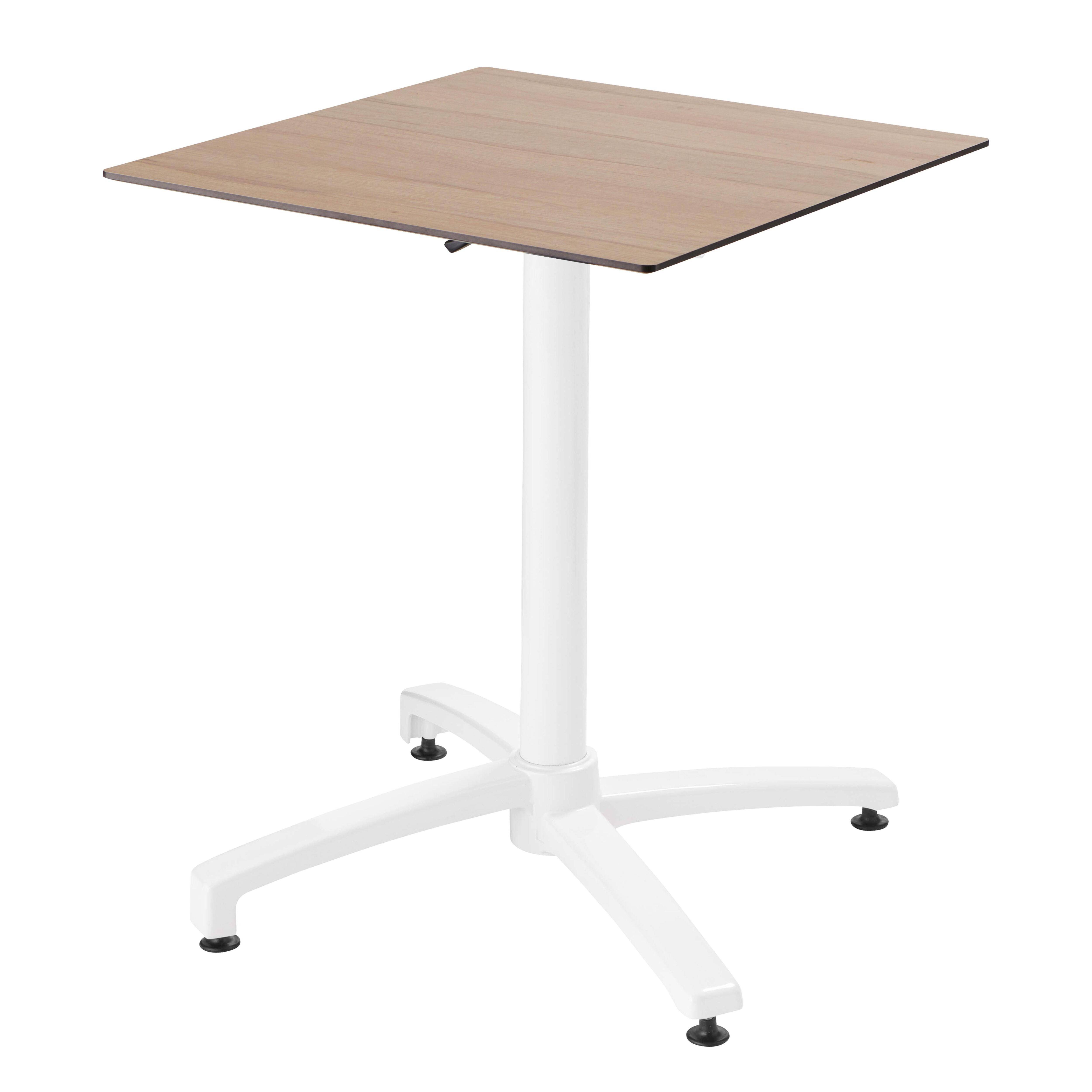 Oviala - Ensemble table 60 cm chêne clair et 4 chaises en métal gris - Oviala - Imagen 2