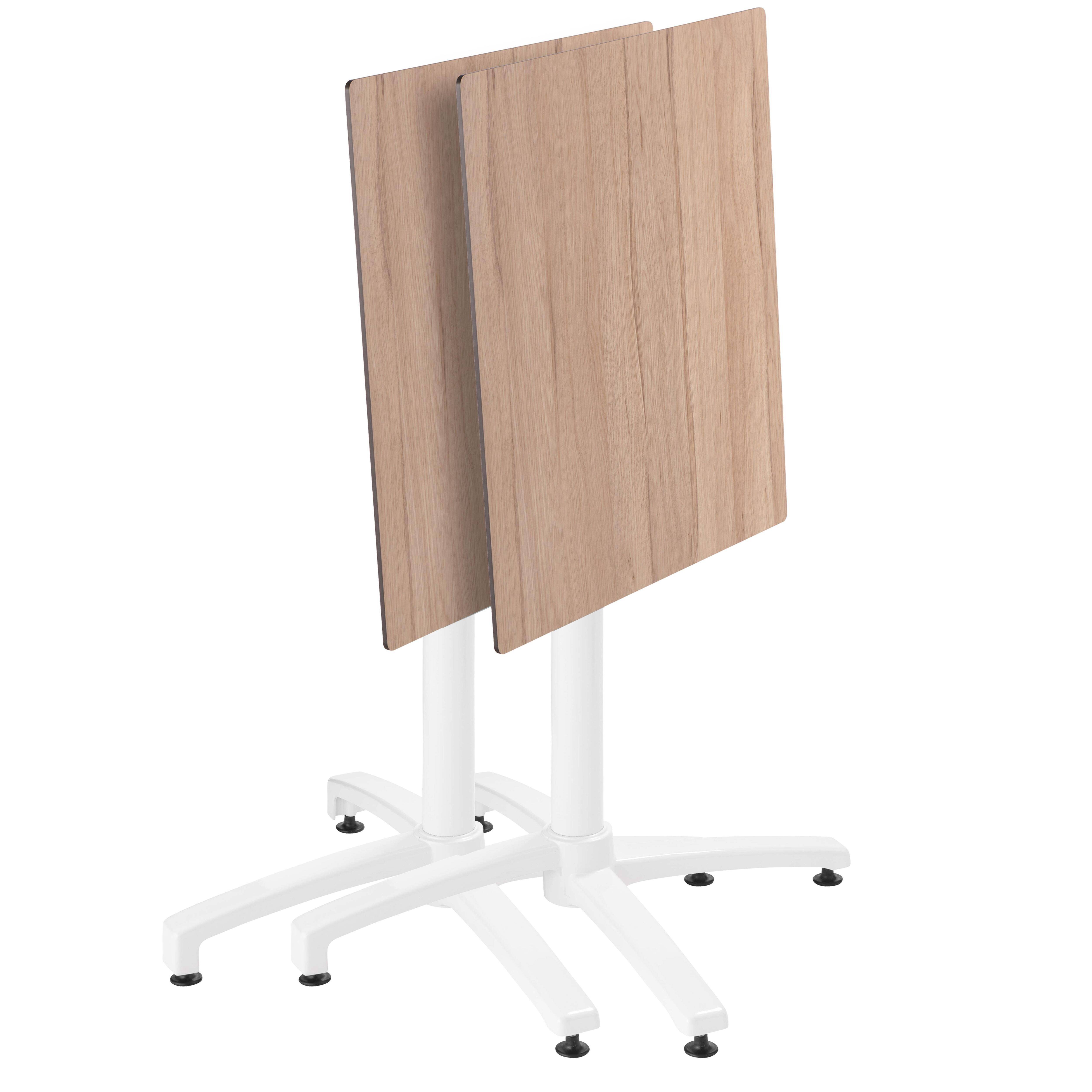 Oviala - Ensemble table 60 cm chêne clair et 4 chaises en métal gris - Oviala - Imagen 3