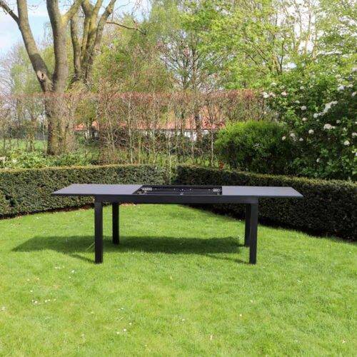Table HPL Star 6/10 personnes structure aluminium noire, plateau HPL gris - Image 3