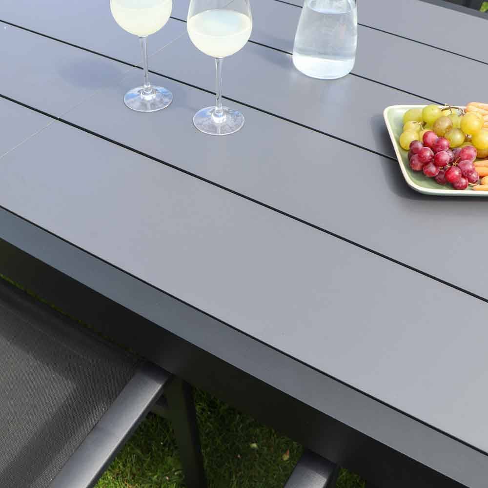 Table HPL Star 6/10 personnes structure aluminium noire, plateau HPL gris - Image 5