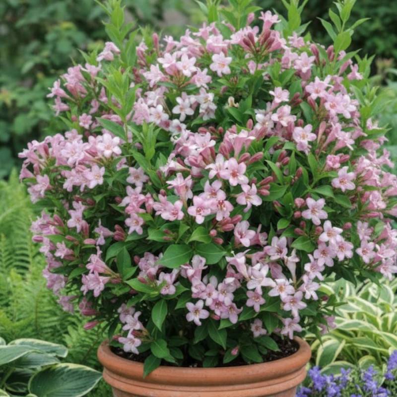Weigela Pink Poppet® 'Plangen', Weigelia à fleurs Rose/ - feuillage Caduc - Pot de 4L - 40/60 cm - Image 3