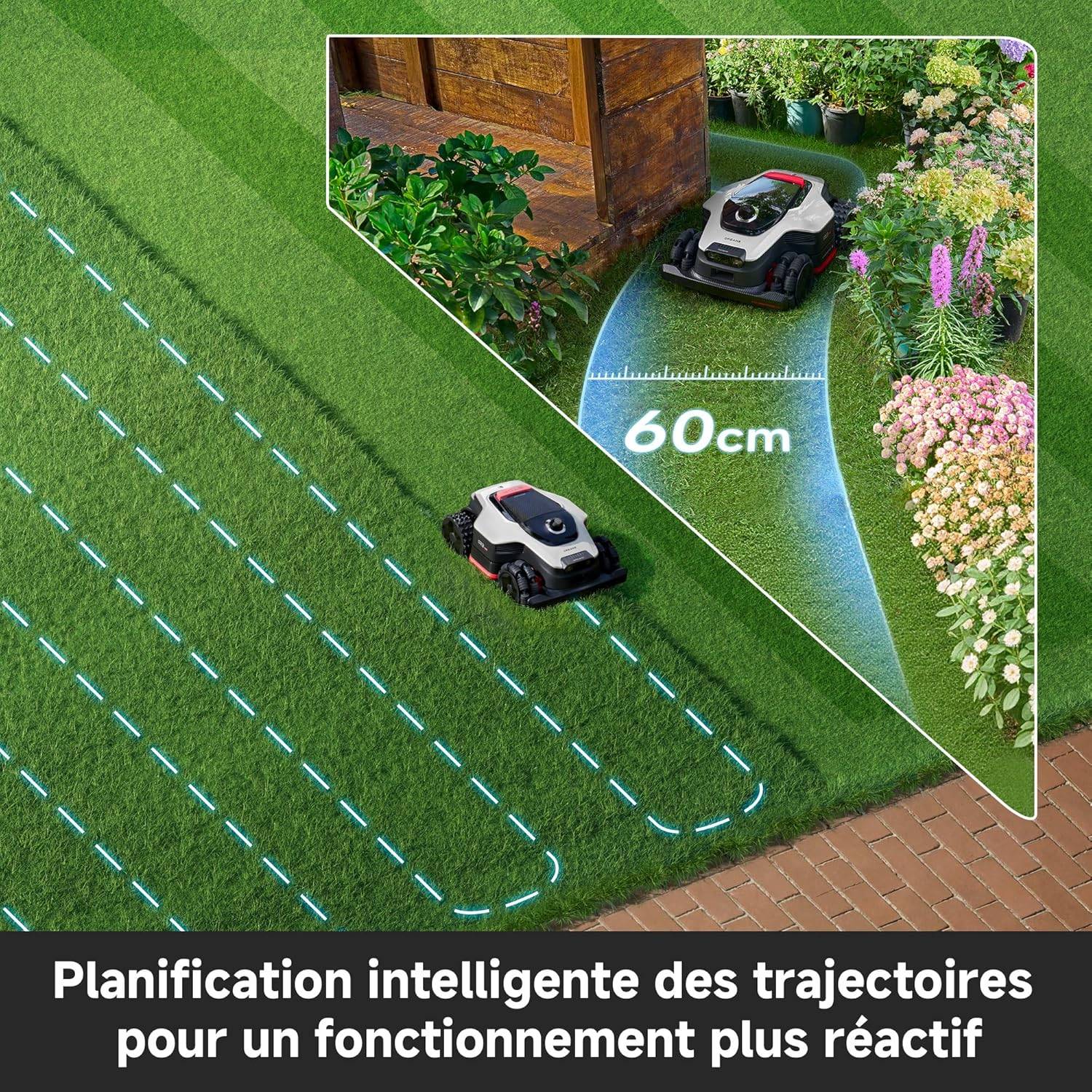 DREAME A3 AWD Pro 5000 – Robot tondeuse 4 roues motrices 5 000 m², LiDAR 3D et pentes 80 % - Image 3