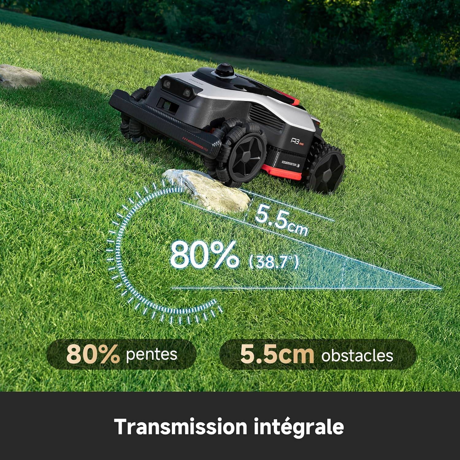 DREAME A3 AWD Pro 5000 – Robot tondeuse 4 roues motrices 5 000 m², LiDAR 3D et pentes 80 % - Image 7