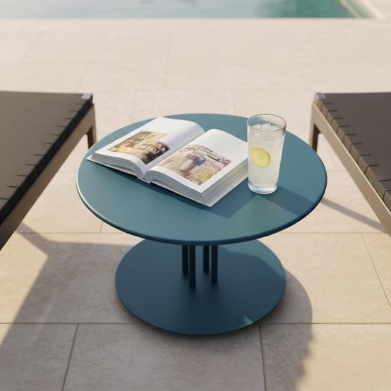 Oviala - Table basse de jardin bleu pacific 50 cm Skiro - Oviala - Image 3