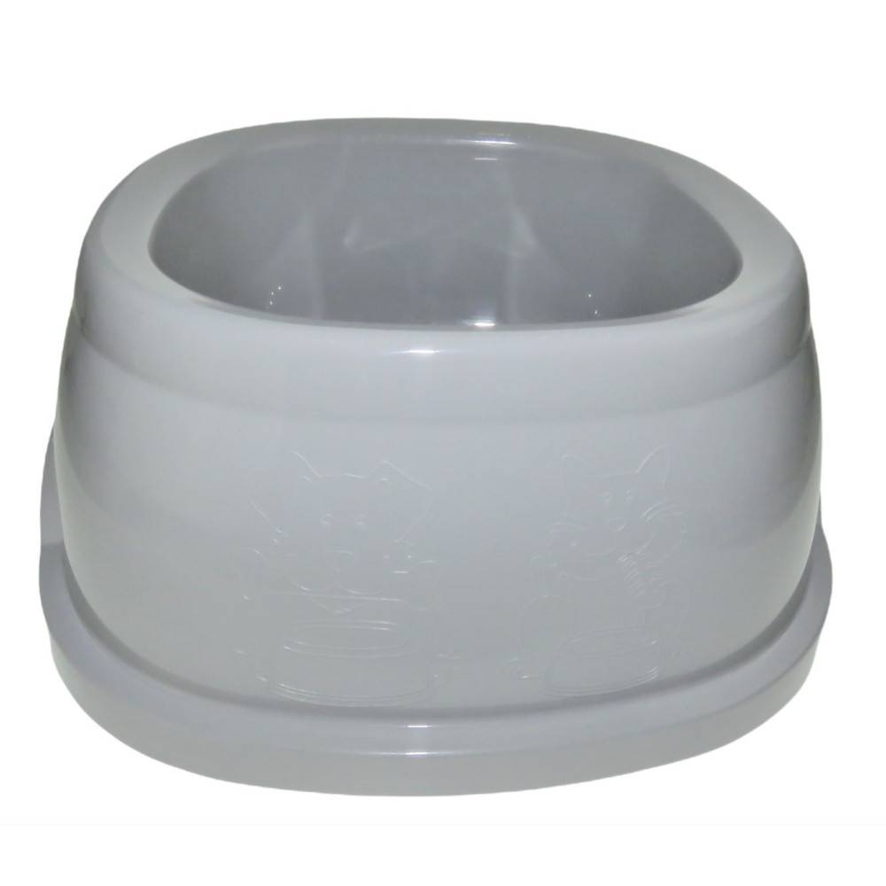 Ecuelle carrée 3 litres, gris en plastique, pour chien - Imagen 1