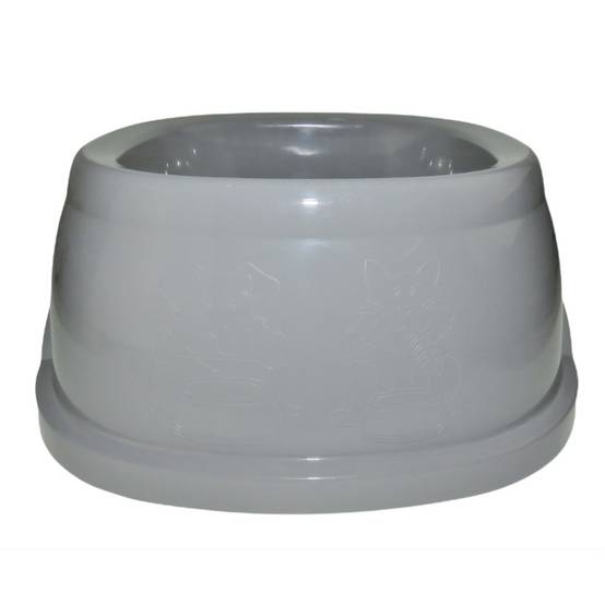 Ecuelle carrée 3 litres, gris en plastique, pour chien - Image 4