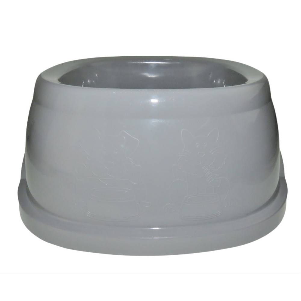 Ecuelle carrée 3 litres, gris en plastique, pour chien - Imagen 4
