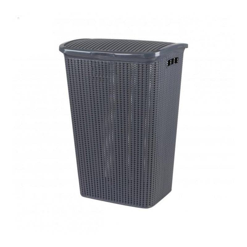 Importdistrib - Panier corbeille a linge avec couvercle 43X33XH61CM Gris IMPORTDISTRIB - Imagen 1