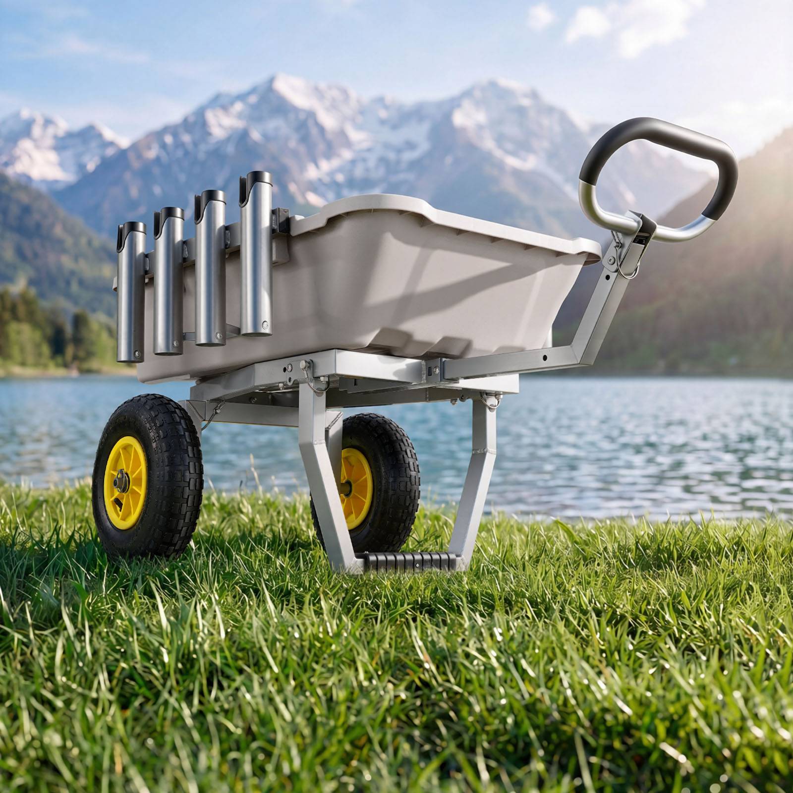 Vevor - VEVOR Chariot de Pêche Pliable Transport Matériel Pêche 90,7 kg Pneus 330 mm - Image 8