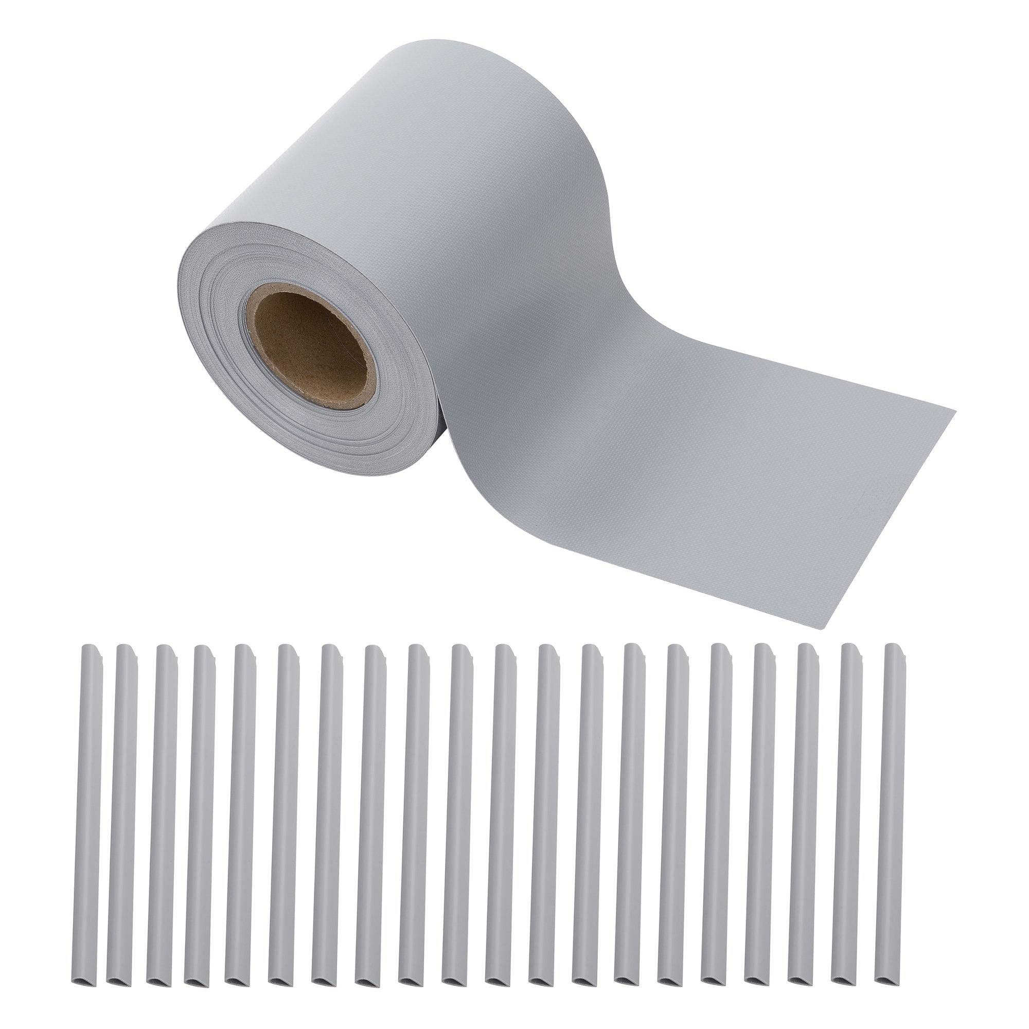 Helloshop26 - Bande de brise-vue pvc 35 m x 19 cm 6,65 m² gris clair - Imagen 2