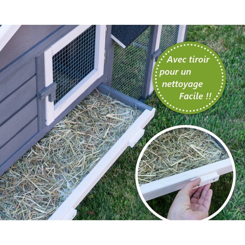 Cage Clapier Enclos lapin Extérieur en pour lapins petits animaux 088 Maison de rêve 146x50x86cm(LxPxH) - Image 5