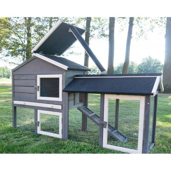 Cage Clapier Enclos lapin Extérieur en pour lapins petits animaux 088 Maison de rêve 146x50x86cm(LxPxH) - Image 2