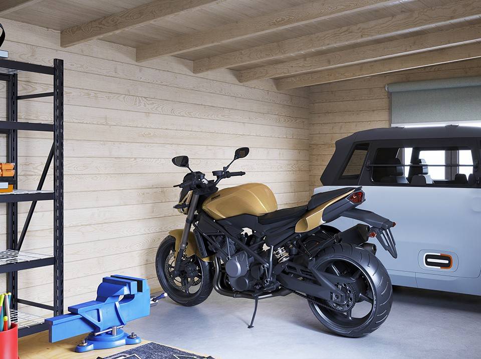 Direct Abris - Hangar Bois 22m2 - Epaisseur des murs : 44mm - Espace Atelier/ Bricolage - Bois Naturel de Qualité - Double Vitrage - Imagen 4