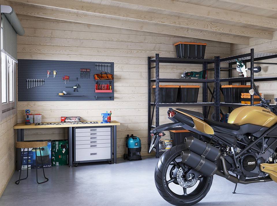 Direct Abris - Hangar Bois 22m2 - Epaisseur des murs : 44mm - Espace Atelier/ Bricolage - Bois Naturel de Qualité - Double Vitrage - Imagen 3