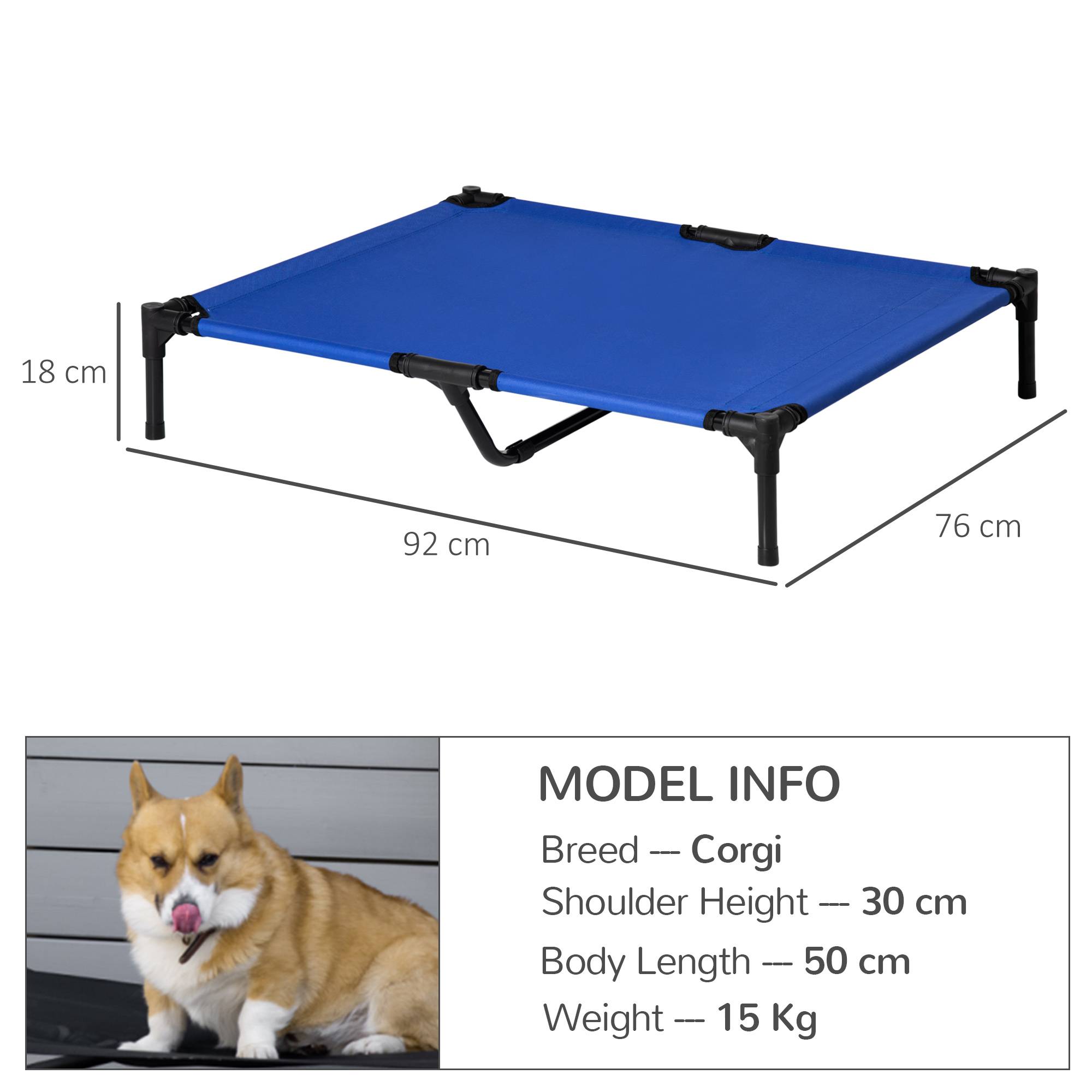 Lit surélevé chien tissu oxford lit rafraîchissant animaux extérieur pliable 92x76x18cm - ComfortXL Outdoor Living - Image 5