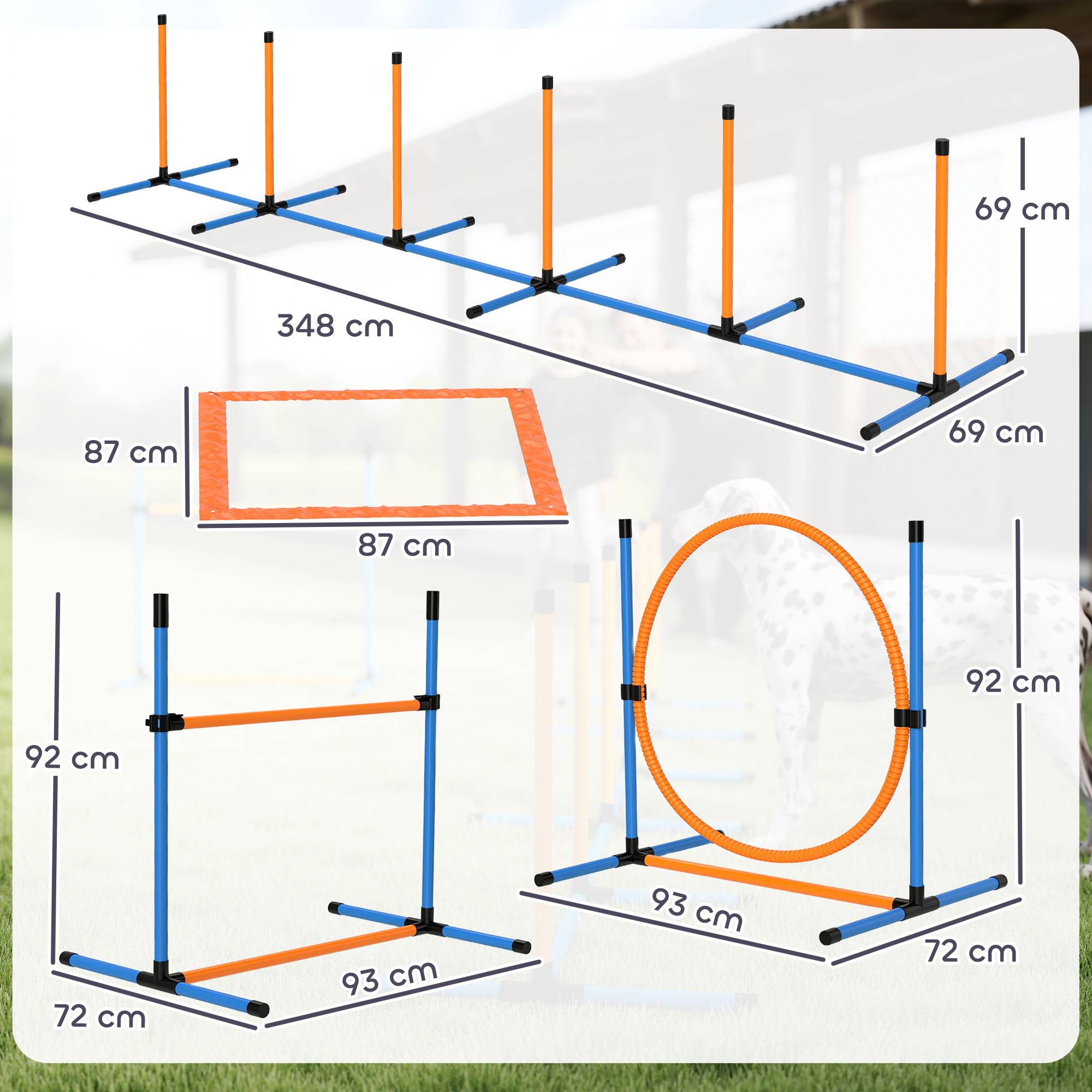 Kit d'agilité pour chien plastique multicolore 348 x 69 x 69 cm - PANGIVO - Image 5