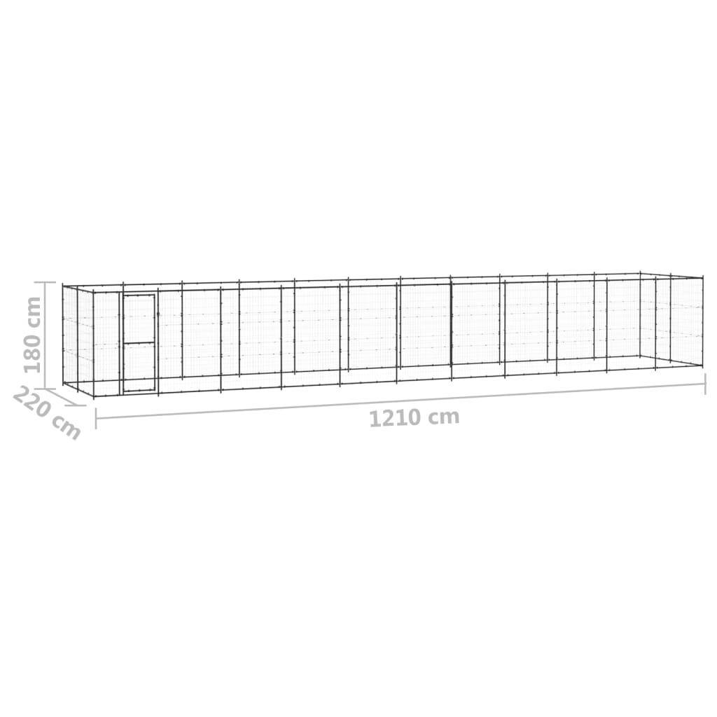 Helloshop26 - Chenil extérieur cage enclos parc animaux chien d'extérieur pour chiens acier 26,62 m² - Imagen 2
