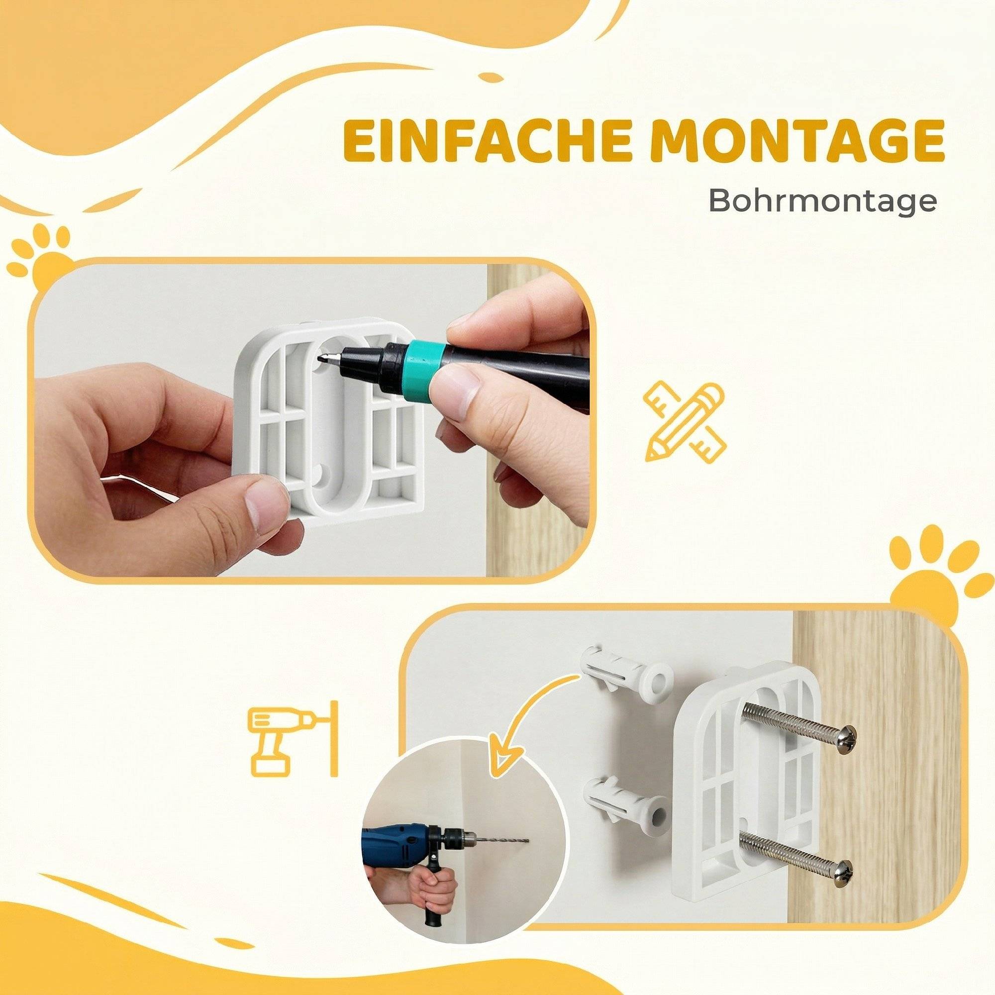 Barrière de sécurité escalier 74,5-111,5 cm, auto-close, ouverture une main deux sens, blanc - Image 10