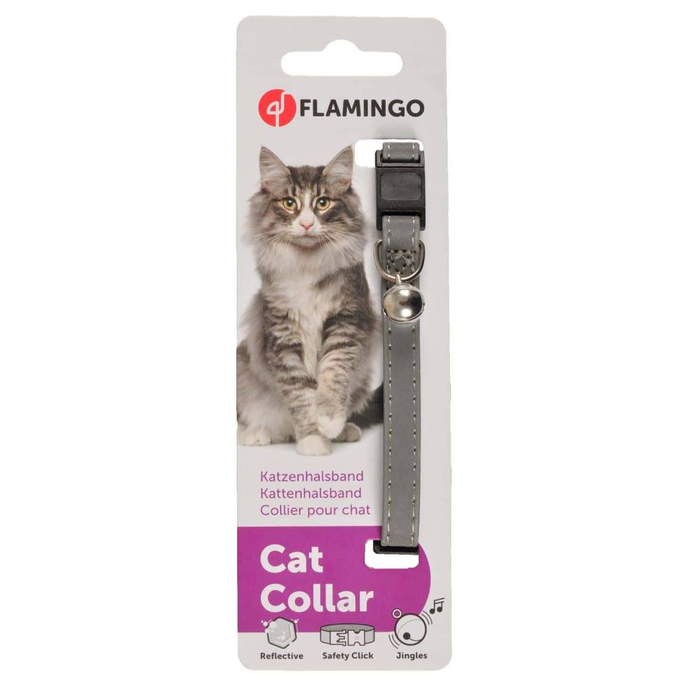1 Collier réfléchissant gris pour chat - Image 4