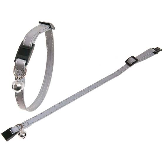 Flamingo - Collier réfléchissant gris avec clochette pour chat réglable 19 à 30 cm – Flamingo - Imagen 1