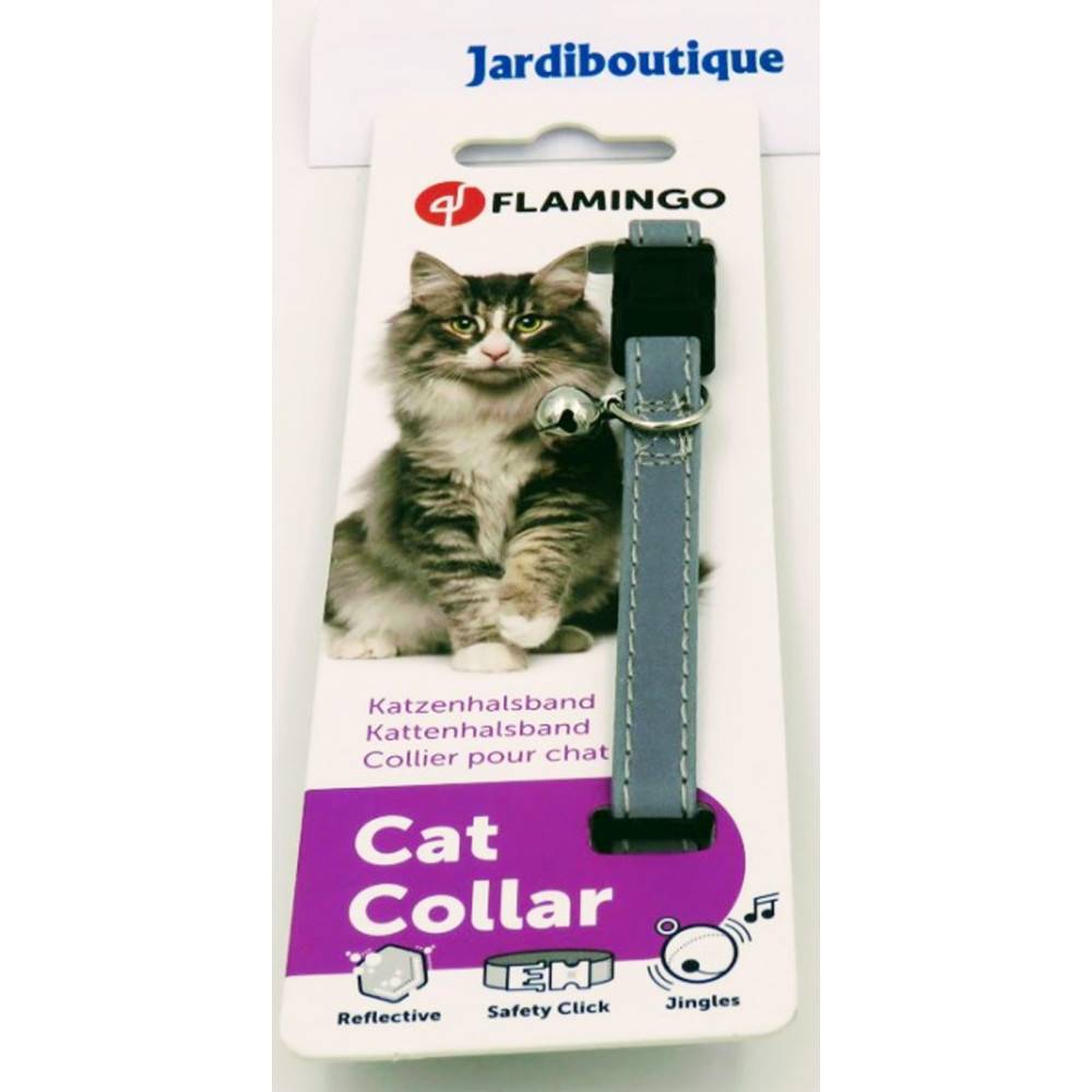 1 Collier réfléchissant gris pour chat - Image 2