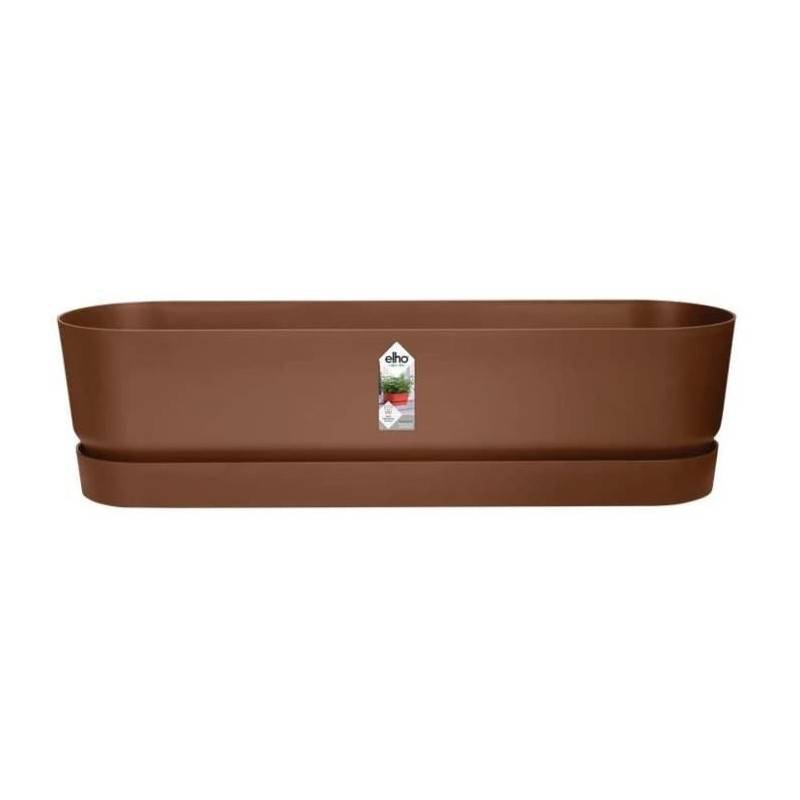 Elho - Planteur Ovale Greenville - Plastique - ø70 - Marron Glacé - Imagen 1