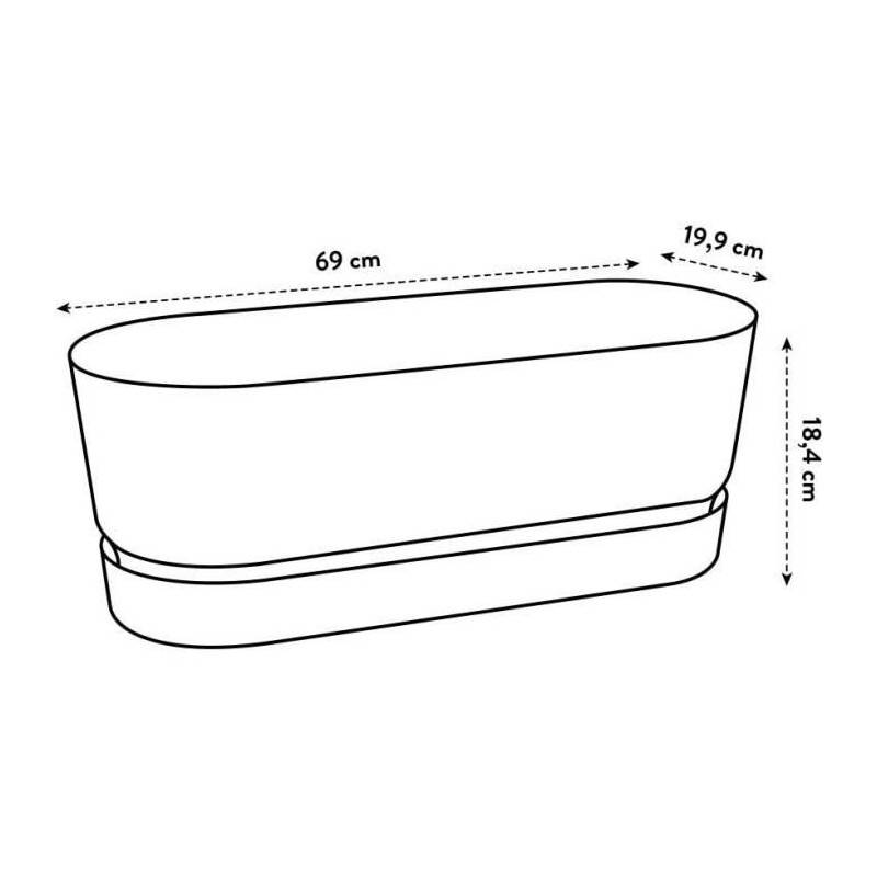 Elho - Planteur Ovale Greenville - Plastique - ø70 - Marron Glacé - Imagen 5