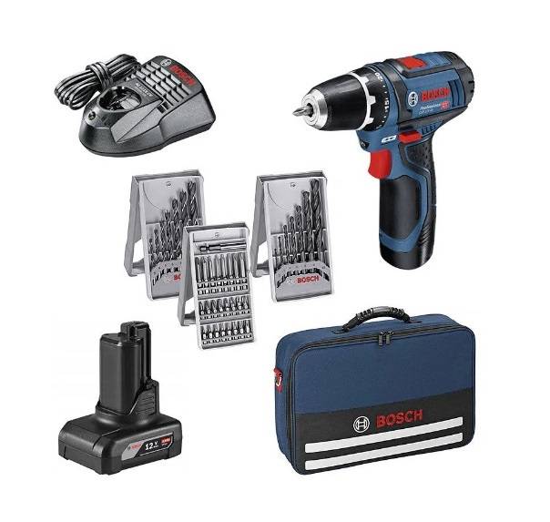 Bosch - Perceuse-visseuse 12V GSR 12V-15 + 1 batterie 2Ah + 1 batterie 4Ah + chargeur + Sacoche - BOSCH - 0615990G6L - Imagen 1