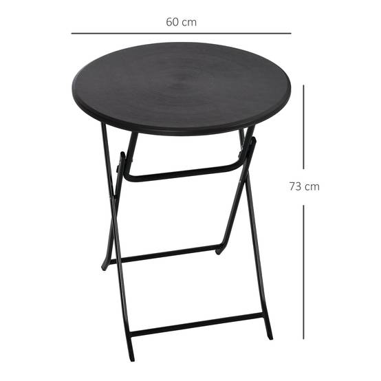 ComfortXL - Table de jardin pliante acier et HDPE gris foncé Ø60 cm pour balcon et terrasse - ComfortXL Outdoor Living - Image 5