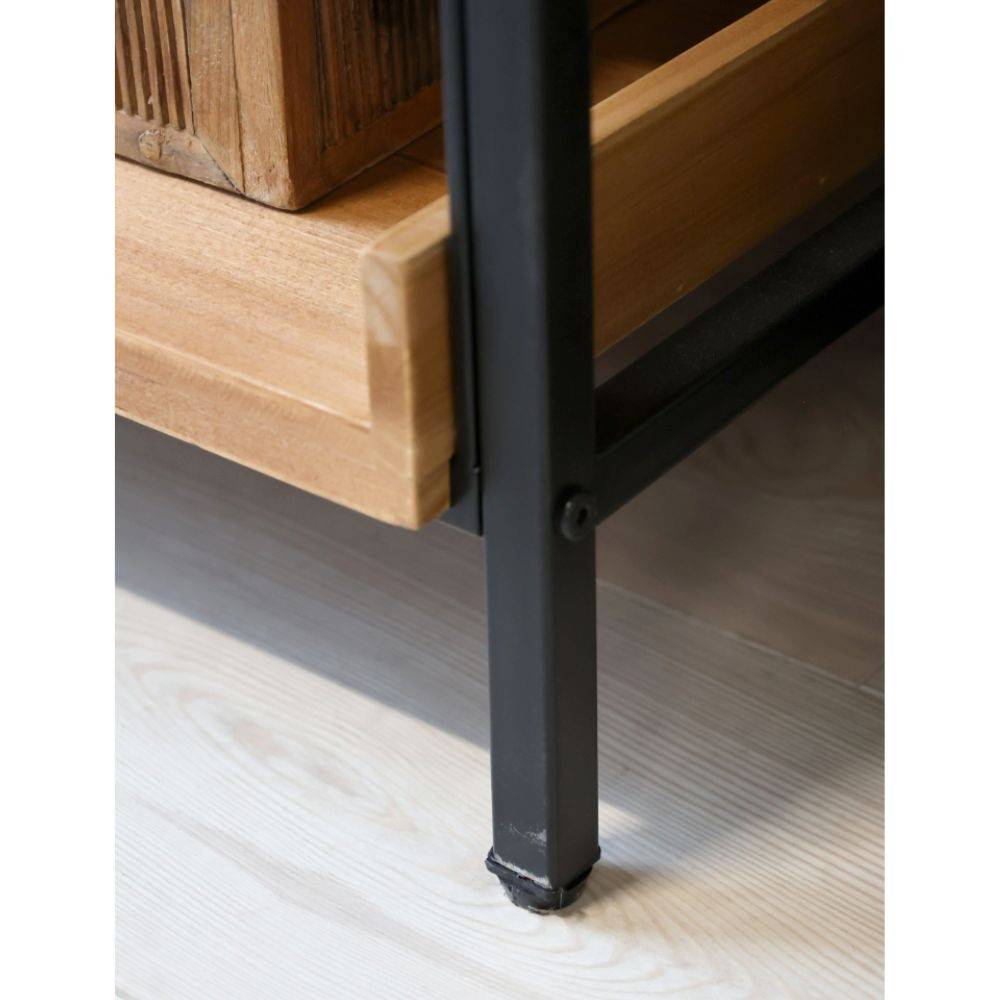 Chemin De Campagne - Etagère 6 étages en bois marron et fer noir antique 97 x 50.5 x 213 cm Chemin de campagne - Imagen 7