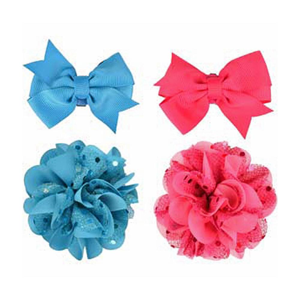 Accessoire pour collier 1 noeud et 1 fleur bleu ou rose pour chien - Imagen 2