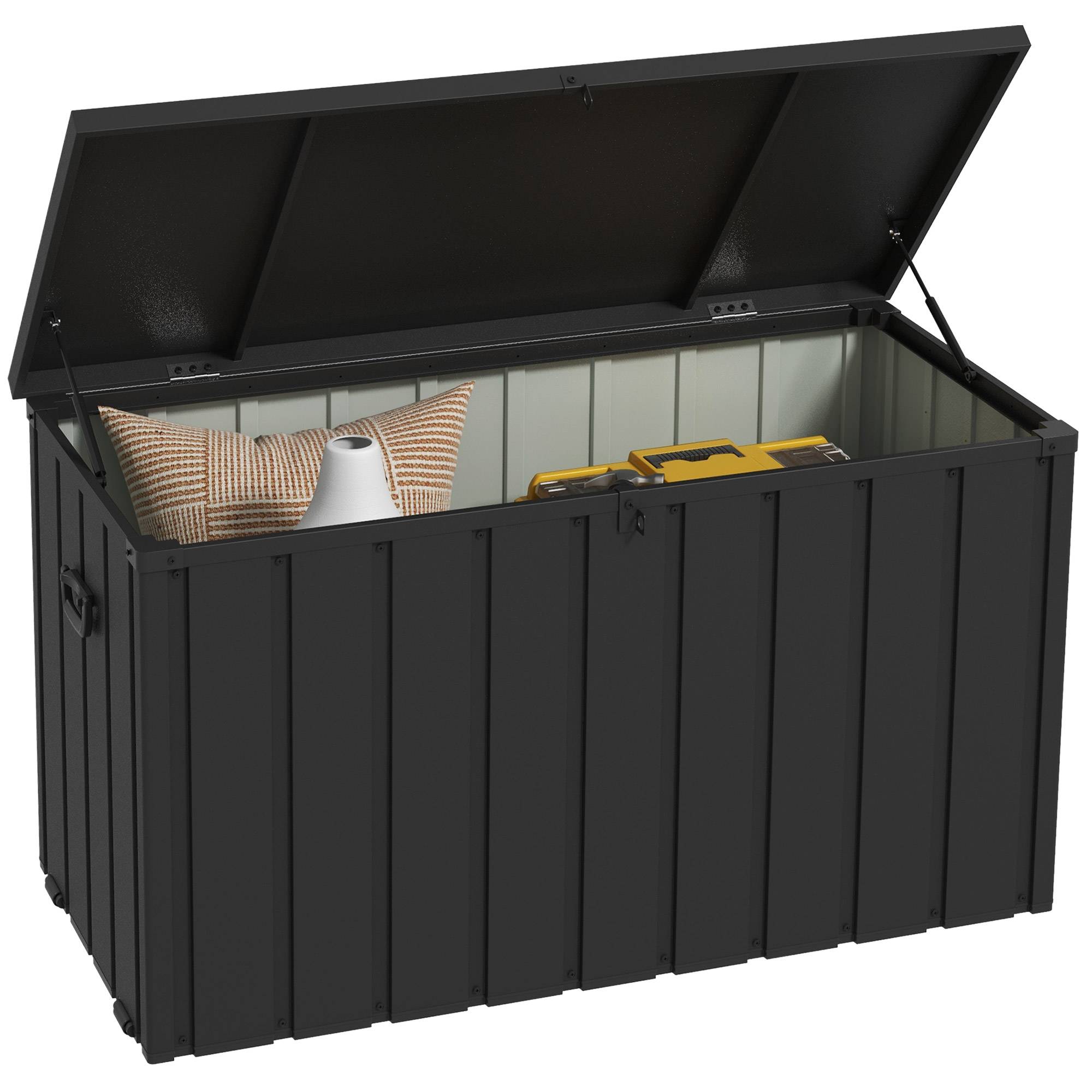 ComfortXL - Coffre de Rangement Extérieur Acier sur Roulettes Verrouillable 450L 125x61x70cm Gris - ComfortXL Outdoor Living - Image 1