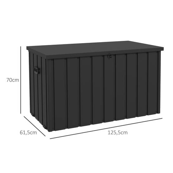 ComfortXL - Coffre de Rangement Extérieur Acier sur Roulettes Verrouillable 450L 125x61x70cm Gris - ComfortXL Outdoor Living - Image 5